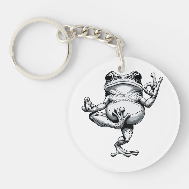 Porte-clefs Chef-d'œuvre de Grenouille Zen (Devant)