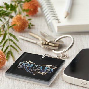 Porte-clefs Chef-d'œuvre royal orné bleu et or "LIRE"