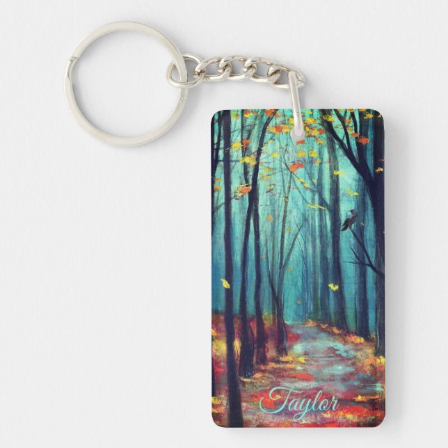 Porte-clefs Chemin d'automne Porte - clé acrylique à double fa (Devant)