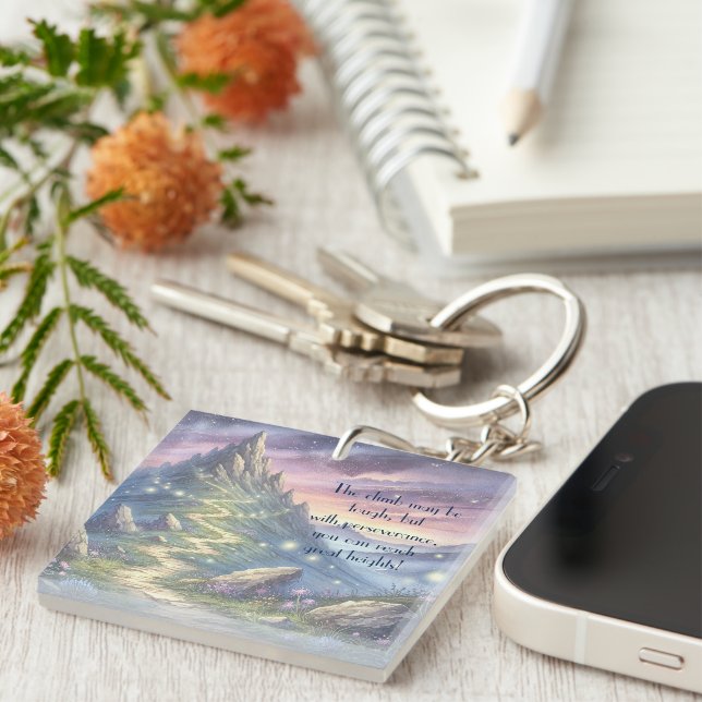 Porte-clefs Chemin de montagne et devis (Devant Droit)