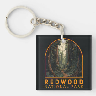 Porte-clefs Chemin d'illustration du parc national Redwood Vin