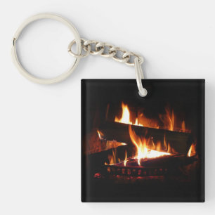 Porte-clefs Cheminée Chaleureuse Photographie de scène hiverna