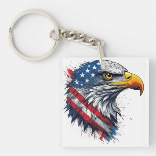 Porte-clefs Chemise aigle du 4 juillet – Conception patriotiqu