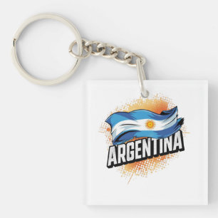 Porte-clefs Chemise de fan de football américain drapeau argen