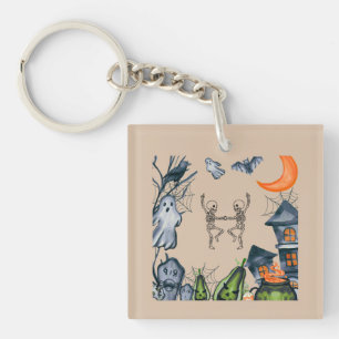 Porte-clefs Chemise tee cadre de fête effrayante