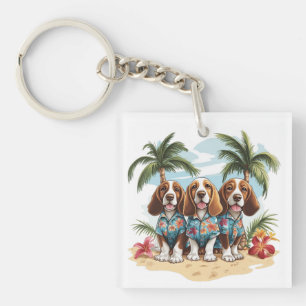 Porte-clefs Chemises hawaïennes pour chiens Basset Hound