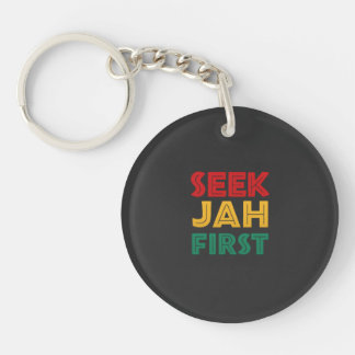Porte-clefs Cherchez d'abord Jah Rastafarien Reggae Rasta Coul