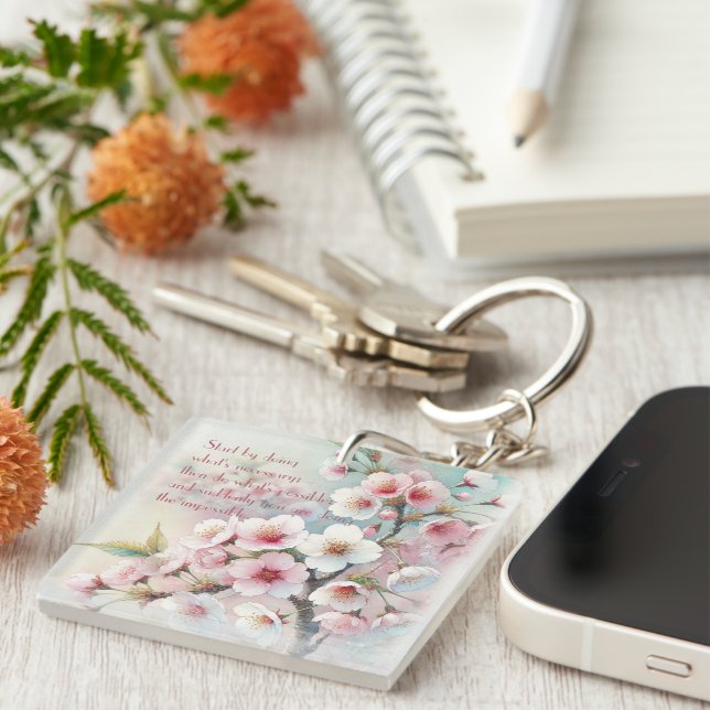 Porte-clefs Cherry Blossom & Citation (Devant Droit)