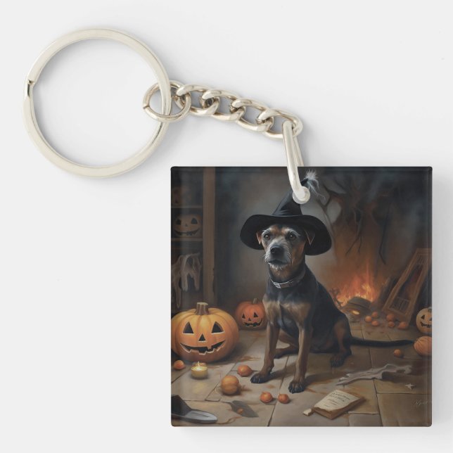Porte-clefs Chesapeake Bay Terrier Citrouille Halloween effray (Devant)
