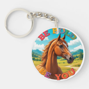 Porte-clefs Cheval avec citation motivationnelle