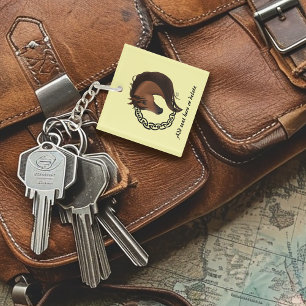 Porte-clefs Cheval Brown celtique jaune