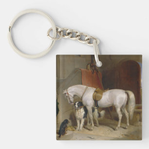 Porte-clefs Cheval chien Favoris peinture art Landseer Proprié