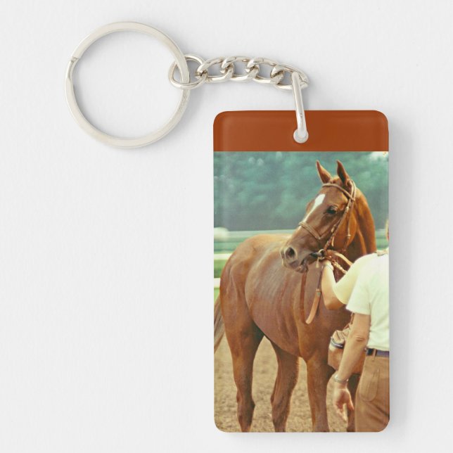Porte-clefs Cheval de course affirmé 1978 de pur sang (Devant)