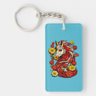 Porte-clefs Cheval de Feu Rouge – Zodiaque Chinois 2026