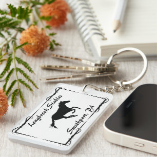 Porte-clefs Cheval d'élevage ou de fouille de nom stable