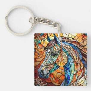 Porte-clefs Cheval en Verre Coloré Vibrant 25