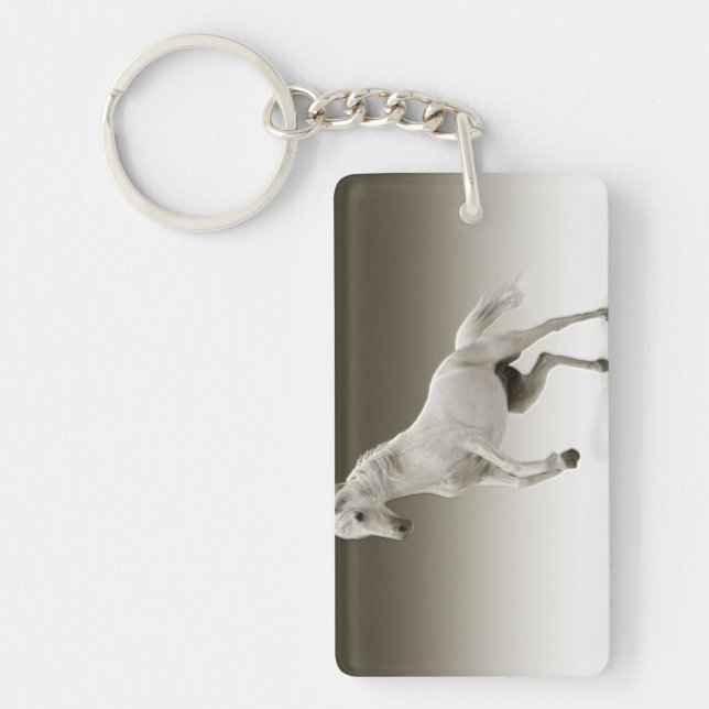 Porte-clefs Cheval Equestre Blanc Mare (Devant)