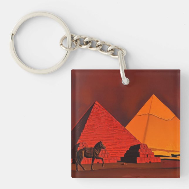 Porte-clefs Cheval et Pyramide (Devant)