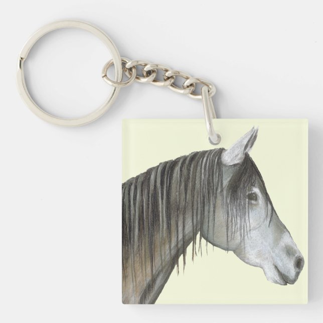 Porte-clefs Cheval gris (Devant)
