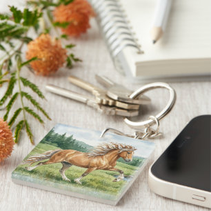Porte-clefs Cheval islandais Elska aquarelle