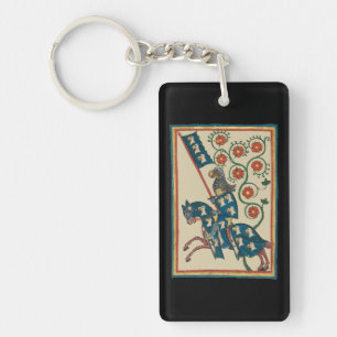Porte-clefs Chevalier Avec Aigle Heraldry, Médiéval Du 14ème S