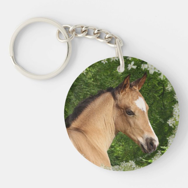 Porte-clefs Chevaux d'imaginaire : Fleurs (Devant)