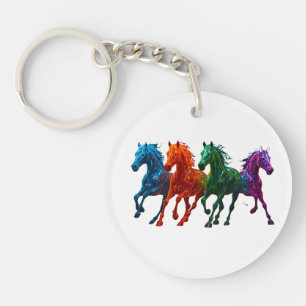 Porte-clefs Chevaux Vibrants en Verre - Art Coloré en Cheval