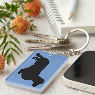 Porte-clefs Cheveux longs Dachshund - Silhouette 1