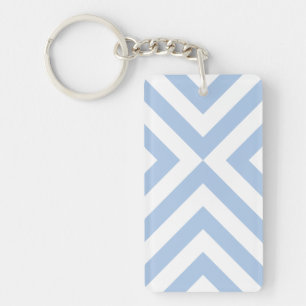 Porte-clefs Chevrons bleu clair et blanc