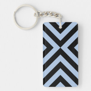 Porte-clefs Chevrons bleu clair et noir