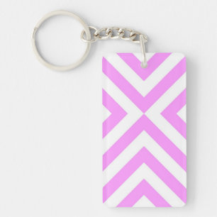 Porte-clefs Chevrons roses et blancs