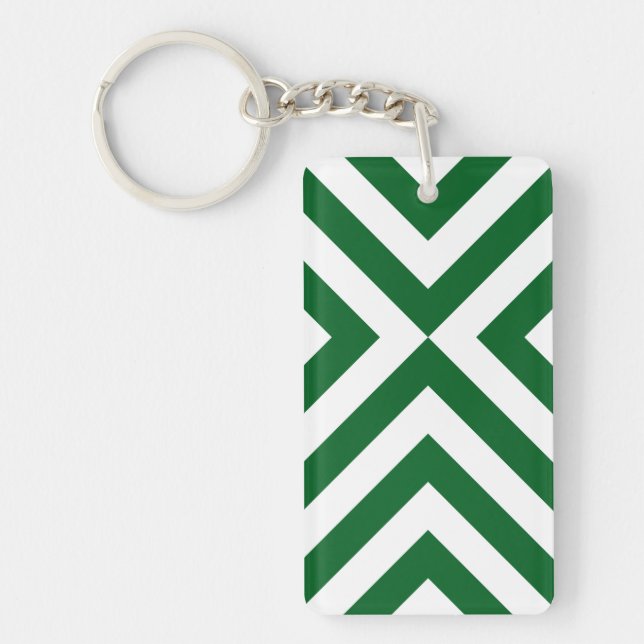 Porte-clefs Chevrons verts et blancs (Devant)