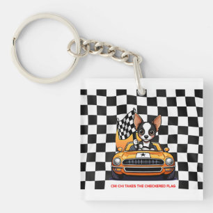 Porte-clefs Chi Chi Prend Le Drapeau à Damier