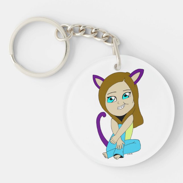 Porte-clefs chibi catgirl (Devant)