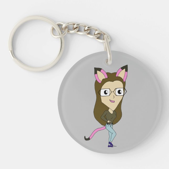 Porte-clefs chibi catgirl (Devant)