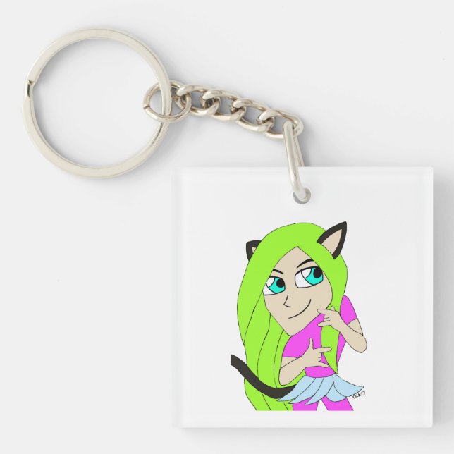 Porte-clefs chibi catgirl (Devant)