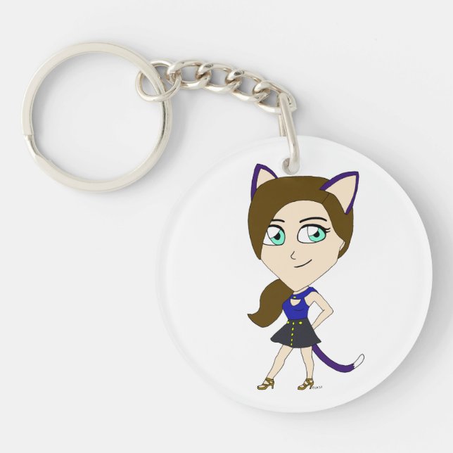 Porte-clefs chibi catgirl (Devant)