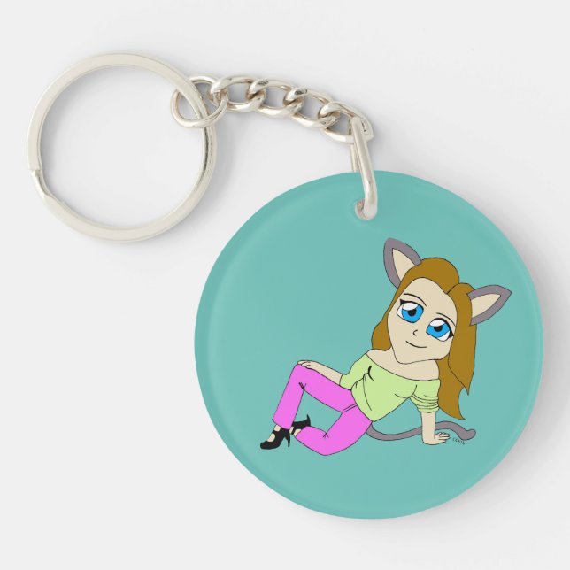 Porte-clefs chibi catgirl (Devant)