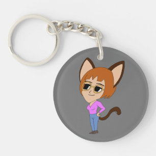 Porte-clefs chibi catgirl porte - clé