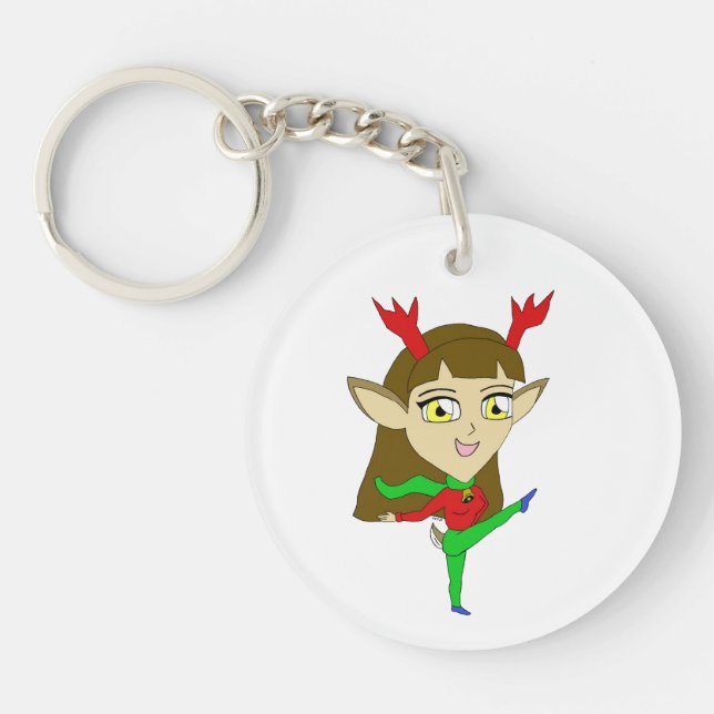 Porte-clefs chibi danser la fille de rennes (Devant)