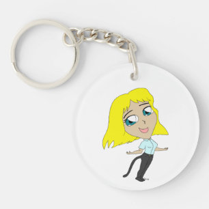 Porte-clefs chibi fille avec une queue