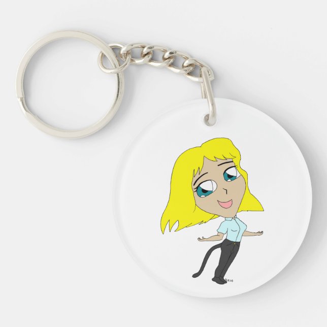 Porte-clefs chibi fille avec une queue (Devant)