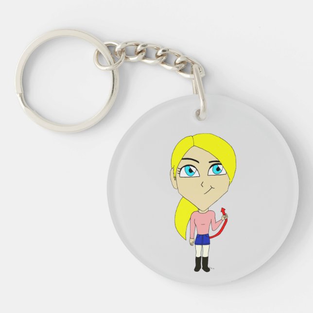 Porte-clefs chibi "mauvaise fille" (Devant)