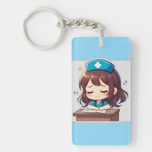Porte-clefs Chibi Nurse Original - Un peu d'épuisement