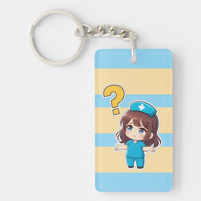 Porte-clefs Chibi Original Infirmière 3.0 - Quelque chose ne v (Devant)