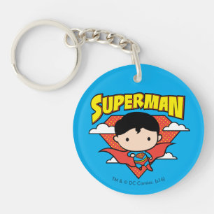 Porte-clefs Chibi Superman Polka Dot Shield et nom