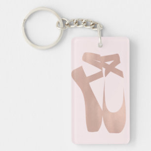 Porte-clefs Chic Chaussons de Ballet Roses Or Rose