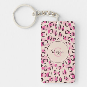 Porte-clefs Chic moderne chic guépard imprimé motif monogramme