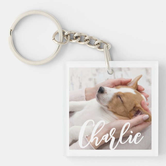 Porte-clefs Chic Simple Moderne Chien Nom 2 Photo (Devant)