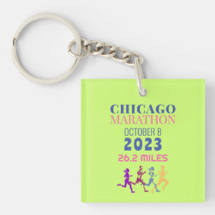 Porte-clefs Chicago Marathon 2023 Green Custom Text